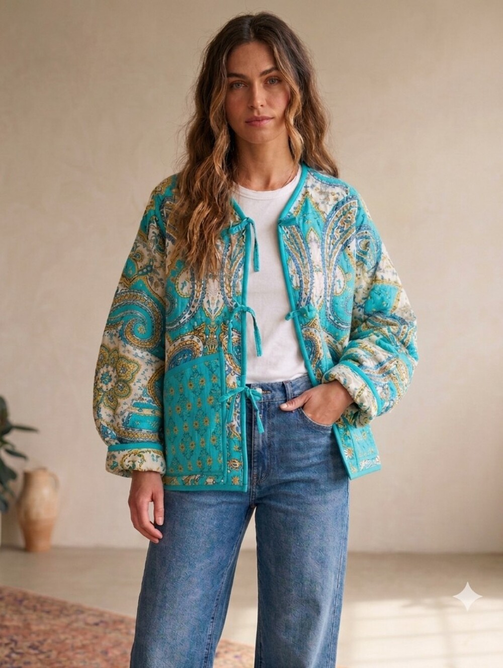 Upcycled Handmade Paisley Quilt Jacket
